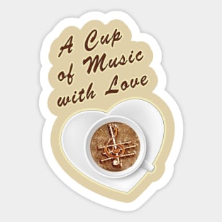 It's the time to drink a cup of music with LOVE Sticker